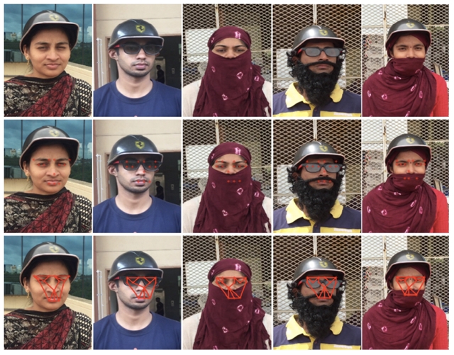 Az eltakart arc sem nyújt védelmet a jövőben a renitensek arc azonosítása ellen? Forrás: © Singh et al. http://hvg.hu/tudomany/20170914_rendorsegi_szamitogepes_arcfelismeres_mesterseges_intelligencia#rss