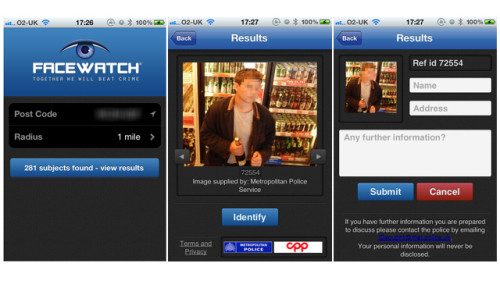 A Facewatch (Forrás: facewatsch )